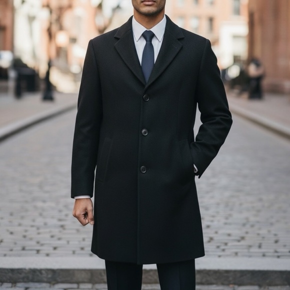 Calvin Klein Other - Calvin Klein Cashmere Wool Blend Black Winter Long Coat Overcoat XXL 2X NWT $699